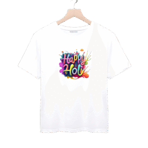 Happy Holi Colorful Splash T-Shirt - Unisex White Holi Outfit