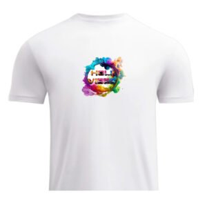 Holi Vibes White T-Shirt - Premium Sublimation Printed Holi Celebration Wear